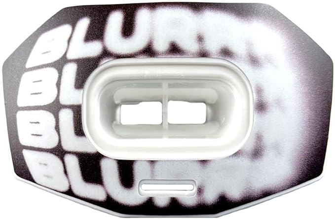 DAMAGE CONTROL Youth Football Mouth Guard – Breathable No Boil Mouthpiece, Protects Lips & Teeth, Works with Braces, Includes Helmet Strap – Sports Gear & Accessories (Blurr)