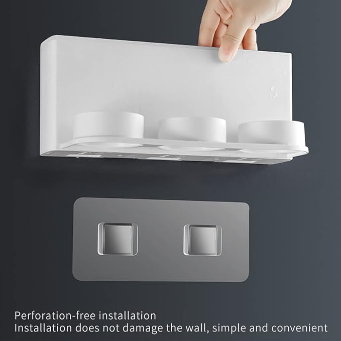 𝟐𝟎𝟐𝟓 𝐔𝐩𝐠𝐫𝐚𝐝𝐞𝐝 So Nice Toothbrush Holders for bathrooms Accessories Wall Mounted,Electric Shower Toothbrush Holder White Plastic toothbrushes Holder Set for Kids with 3 Cups