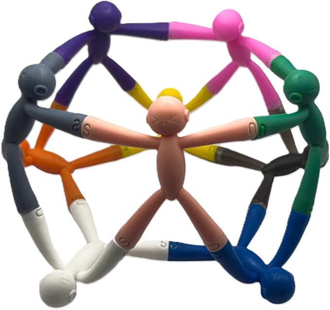 MAGMEN Enhanced Grip Magnetic Fidget Toys 10 Pack Travel Entertainment for Kids Ages 3 and Up STEM Sensory Toys for Airplane Car Trips & Quiet Play. Solid Colors