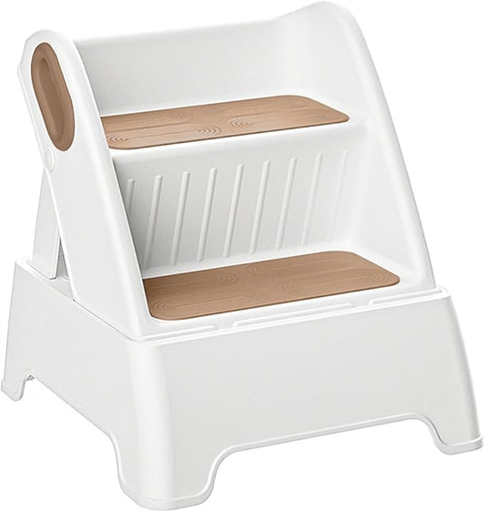 Two Step Stool for Kids,Foldable 2 Step Stool for Toddlers,Non-Slip with Handles Kids Stool for Bathroom Sink,Toilet Bedroom, Potty Training,Kitchen