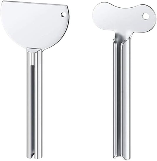 Stainless Steel Tube Squeezer Key - Metal Toothpaste & Lotion Roller, Handheld Beauty Salon Tool for Maximizing Hair Products, Creams and Home Use, Durable Last Drop Saver, 3.3 x 1.4 Inches (2)