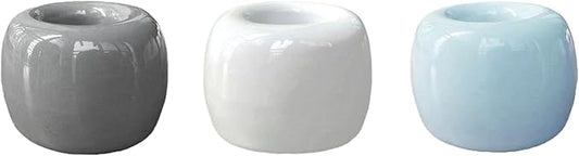 3PCS Ceramic Toothbrush Holder, Mini Tooth Brush Stand Portable Bathroom Accessories Organizer Makeup Tool Holder (Style B)