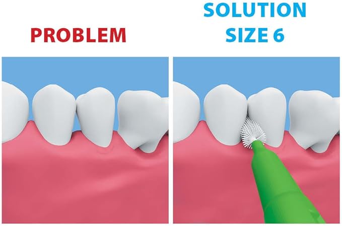 Piksters Interdental Brushes, 40 pk, Size 6, Interdental Tooth Brush for Larger Gaps, Gum Soft Bristles for Plaque Removal, Safe for Braces