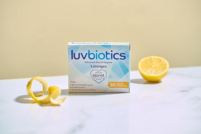 Luv Biotics Lemon Lozenges - Promotes Good Balance in The Oral Cavity for Fresh Breath, Healthy Gums and Cavity Protection.- Pack of 3 (90 Lozenges)