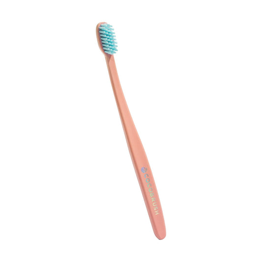 Cocofloss Cocobrush, Ultra-Soft Manual Toothbrush, Dentist-Designed, Gentle on Gums, Made from Recycled Plastic, Orange Zest
