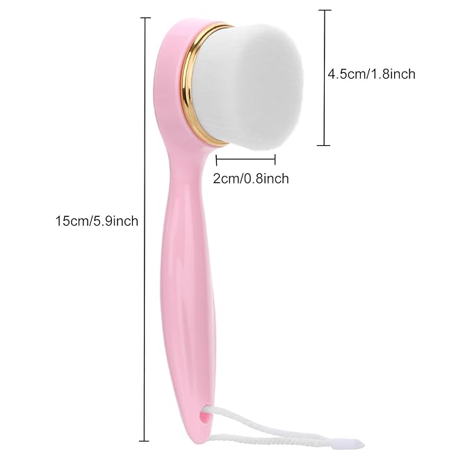 2 Pack Soft Bristle Facial Cleansing Brush for Deep Pore Cleaning, Face Exfoliating Scrub Brush for Face Cleansing Skincare Massaging,Pink