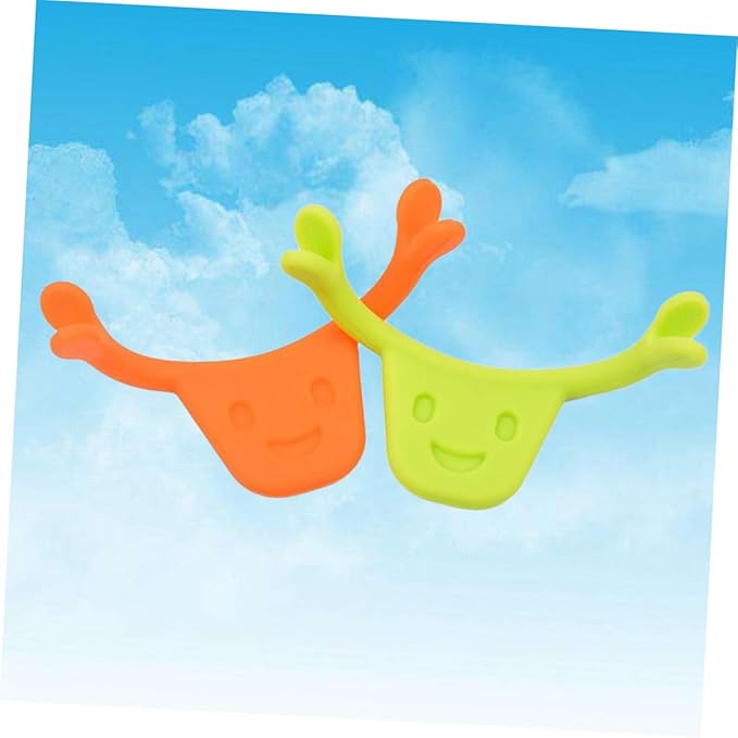 2pcs Silicone Smile Trainer for Facial Muscle Stretching and Lifting Natural Smile Maker Mouth Exerciser Edible Material Brace Green Orange