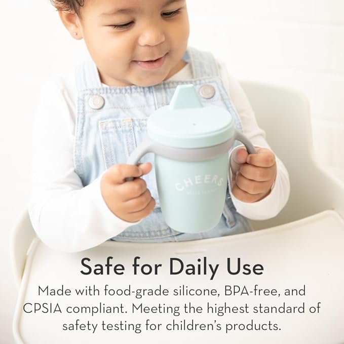 Bella Tunno Sippy Cup, Silicone Training Cup with Transition Handles for Infants, Toddlers & Kids, Babies 6-12 Months & Toddlers 1-3 Years, Boys & Girls, Little Lady, 8 oz