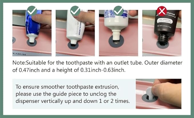 KABUM Toothbrush Holders for Bathrooms Toothpaste Dispenser - Cup Automatic Toothpaste Squeezer Wall Mounted, Toothbrush and Toothpaste Holder, Grey