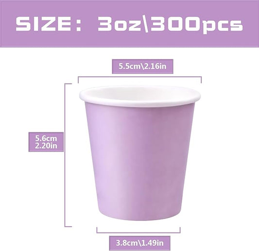 300 Pack 3oz Purple Paper Cups,Mouthwash Cups, Disposable Bathroom Cups,Small Paper Cups 3oz Ideal for Bathroom,Supermarket,Birthday Party,Picnic and BBQ