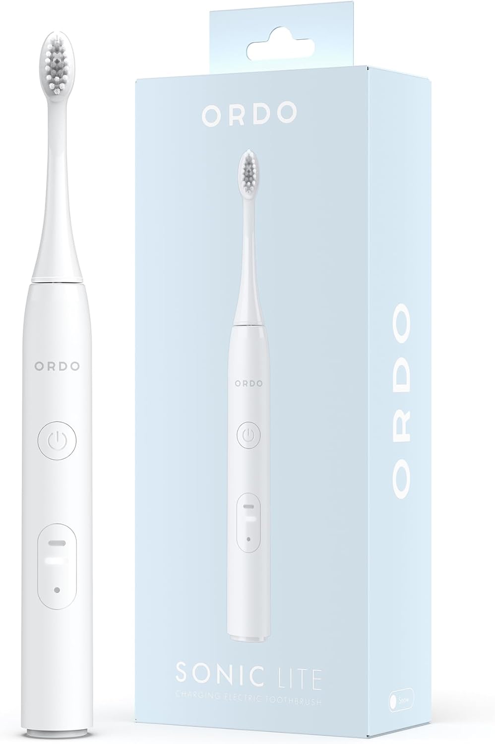 ORDO Lite Sonic Toothbrush, Electric Toothbrushes with 35,000 Pulses Per Min, Dual Modes, Over 5 Weeks Battery, Smart Timer, Waterproof, USB C, Snow