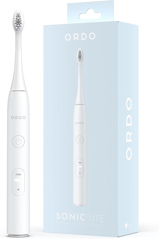 ORDO Lite Sonic Toothbrush, Electric Toothbrushes with 35,000 Pulses Per Min, Dual Modes, Over 5 Weeks Battery, Smart Timer, Waterproof, USB C, Snow