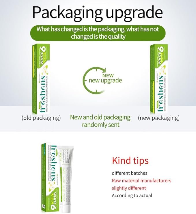 5-Pack Whitening Toothpaste Set, Fluoride-Free Toothpaste for Sensitive Teeth, Removes Coffee Tea & Smoke Stains, Natural Enamel Repair & Fresh Breath