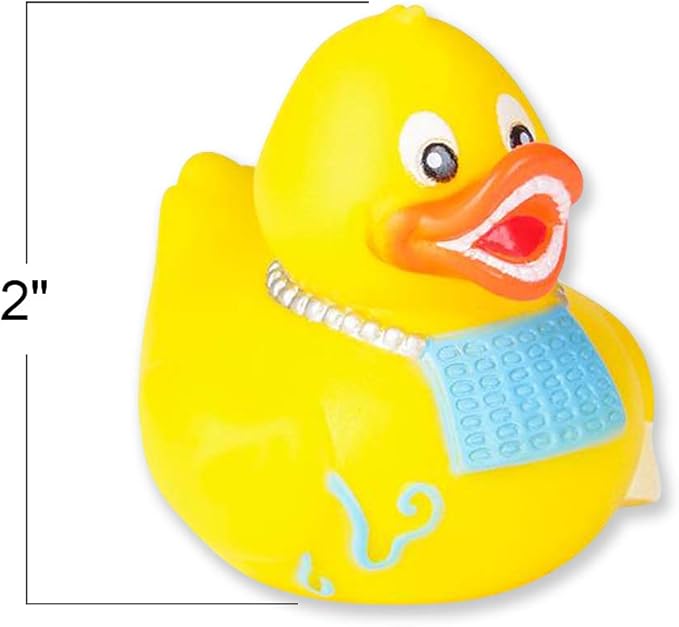 ArtCreativity 2 Inch Dental Rubber Duckies, Pack of 12, Cute Duck Bath Tub Pool Toys in Assorted Styles, Fun Decorations, Carnival Supplies, Party Favor, Dental Treasure Toys