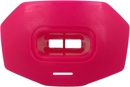 DAMAGE CONTROL Youth Football Mouth Guard – Breathable No Boil Mouthpiece, Protects Lips & Teeth, Works with Braces, Includes Helmet Strap – Sports Gear & Accessories (Hot Pink)