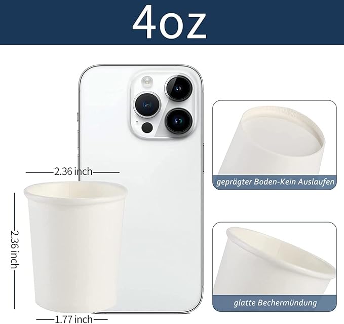 Brandon-super [300 Count - 4 oz] Small Paper Cups, Mouthwash Cups Bathroom Cup Mini Cup Small Disposable Cups