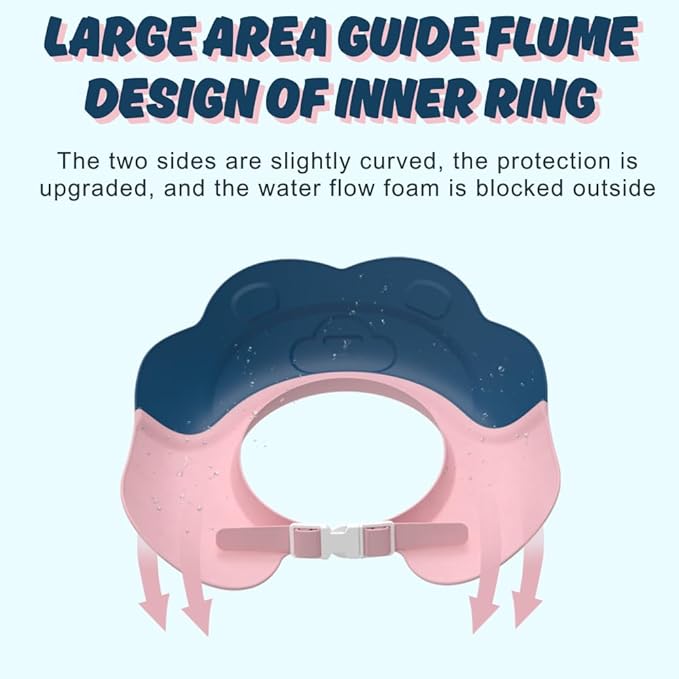 Baby Shower Cap - Waterproof Bath Visor for Toddlers 1-3 Years, Extra Soft Silicone Hair Washing Hat for Kids, Keep Water Out of Eyes(Animal Design) (Pink)