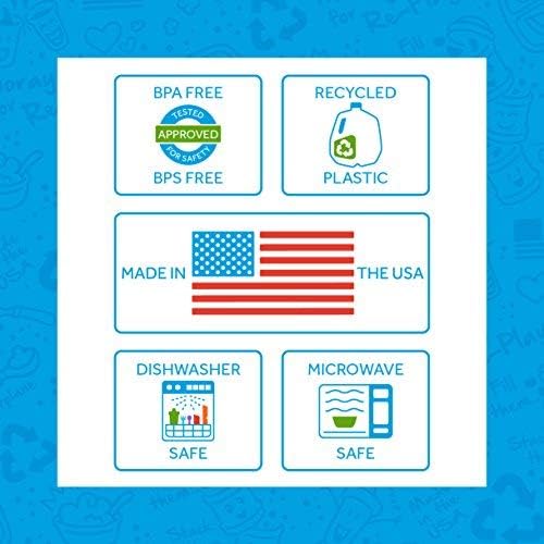 Re-Play 12 oz. Toddler Bowls Set of 6 - Kids Deep-Walled, Durable & Reusable Snack and Meal Bowls, Dishwasher & Microwave Safe, BPA-Free, Made in USA from Recycled Plastic, Sorbet