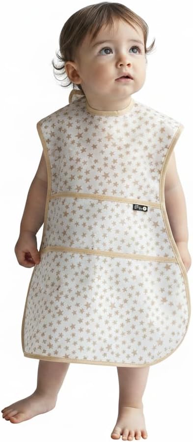 Full Coverage Waterproof Feeding Bib for Toddlers – Extra Long Apron Bib for Mealtime, Self-Feeding, High Chairn