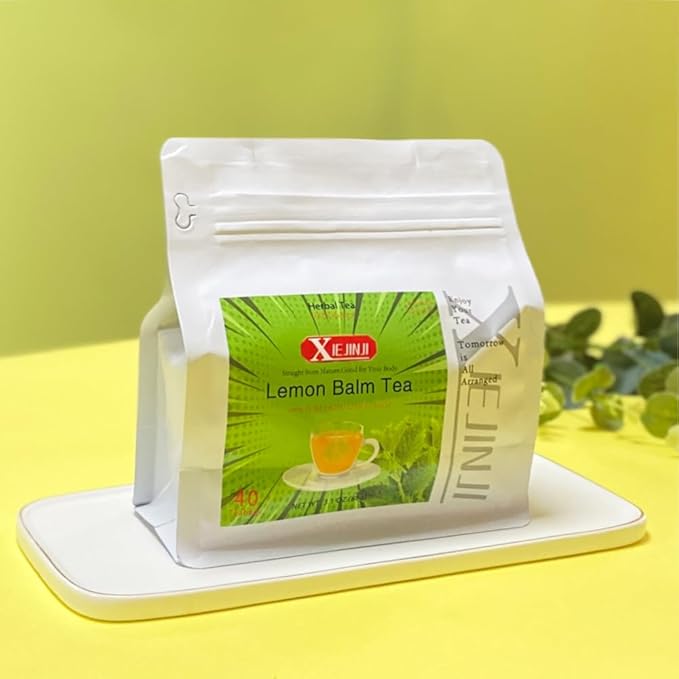 XIEJINJI Lemon Balm Tea, 2.2g X 40 Count, 100% Pure Natural Lemon Balm, Calming and Digestion Support, Eco-Conscious Tea Bags, Non-GMO, Caffeine Free