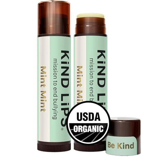 USDA Organic Mint Mint Lip Balm 2 Pack – 100% Natural, Moisturizing Lip Care with Beeswax & Coconut Oil – Moisturizing Chapstick for Dry, Chapped Lips, Lip Repair for Women, Men, and Kids