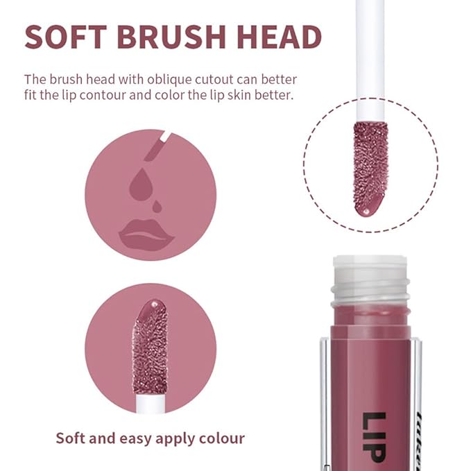 Honey Butter Lip Stain Tinted Lip Gloss, Shine Moisturizing Plumper Liquid Lipstick for Women, Natural Nourishing Hydrating Lip Balm for Dry Lips, Lightweight Lip Liner Care Makeup, Vegan #1+#4