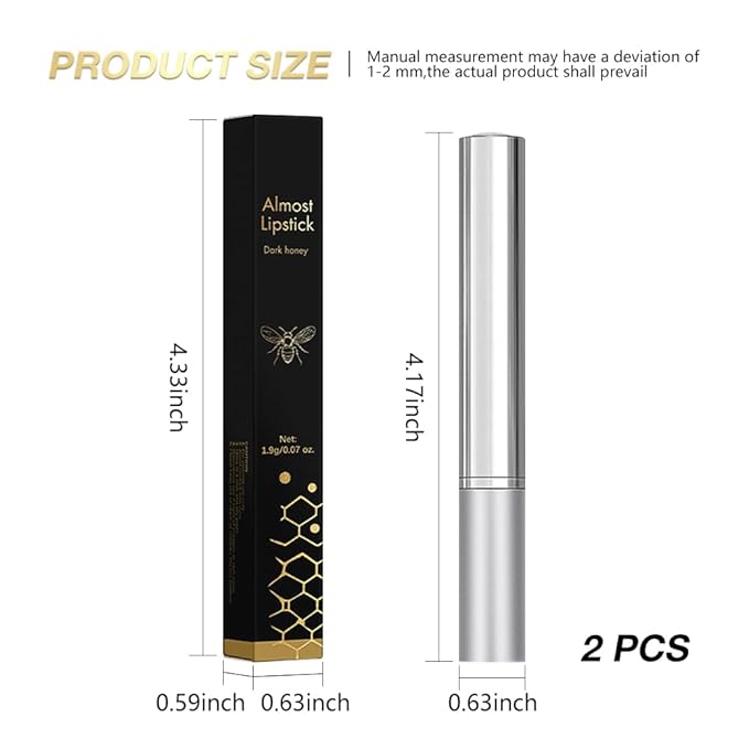 2Pcs Dark Brown Honey Tinted Lip Stain Lip Balm Lip Gloss Lipstick, Sheer Hydrating Lip Stains Tint, Moisturizing Lip Color for All Skin Tones, Nourishing Lip Balm with a Hint of Natural Black Cherry