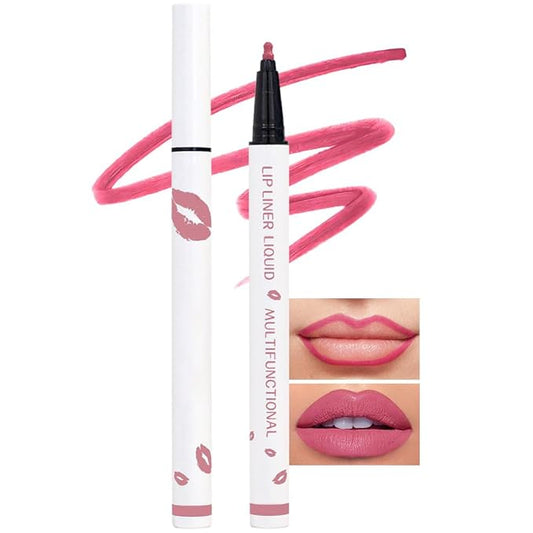 Kaely Dusty Pink Longwear Liquid Lip Liner Waterproof, 24 Hour Long Lasting Lip Liner Stain Marker Pen, 2-in-1 Matte Semi Permanent Lipliner & Lipstick, Vegan & Cruelty-Free, 10