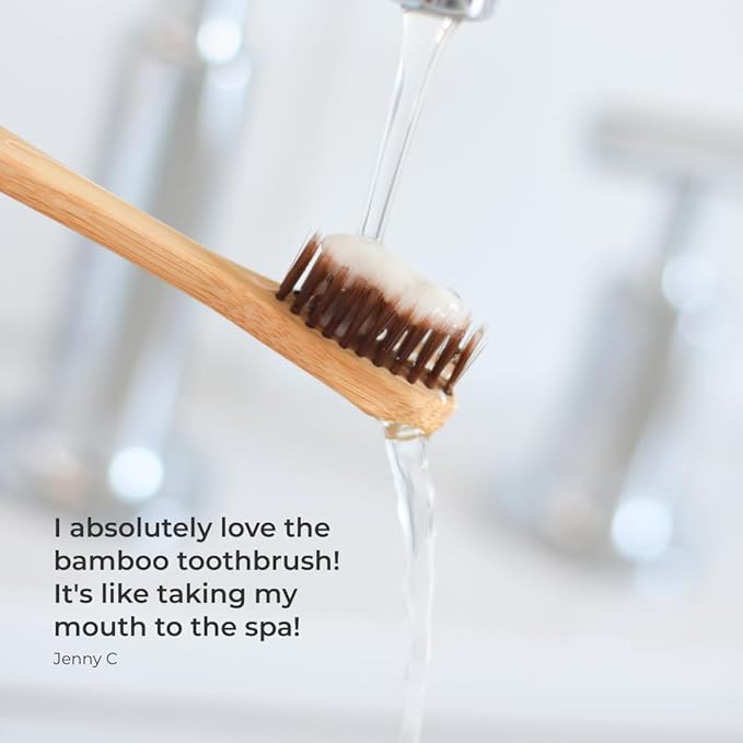 RiseWell Soft Bamboo Toothbrush – Soft Bristles for All Ages, BPA-Free, Sustainable, Natural Bamboo Handle, Made by Dentist Toothbrush