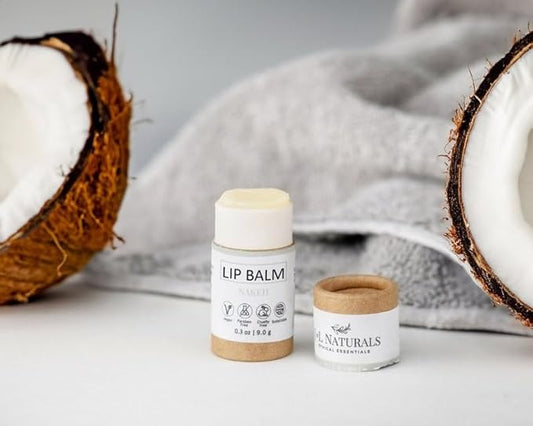 J&L Naturals Sustainable Lip Balm | Organic Ingredients, 100% Natural, Eco-Friendly | Cruelty Free, Vegan, Paraben Free, Silicone Free (Naked (Unscented), 2-Piece Duo)