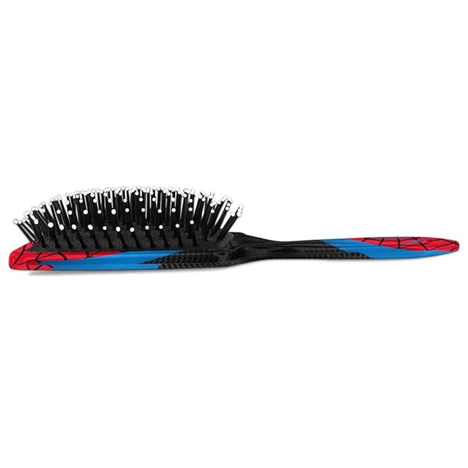 Kids Hair Brush for Boys Girls Toddler - Red Blue Spider Web Detangler Hairbrush for Wet Dry Thin Long Curly Hair Pain-Free Comb Glide Through Tangles with Ease and Massage Scalp