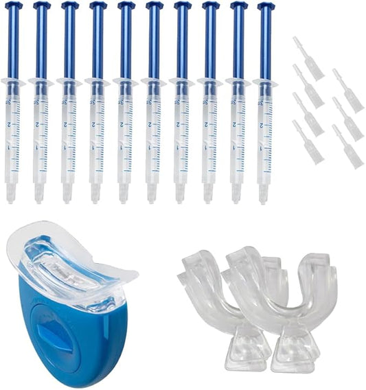 Teeth Whitening Kit with LED Light, 10PCS 3ML Teeth Whitening Gel Syringes Refill, Tooth Whitener for Home Use