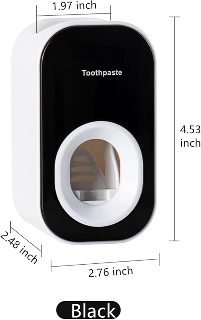 Automatic Toothpaste Dispenser Wall Mounted for Bathroom & Shower,Toothpaste Squeezer for Adults,Children & Family by Mr. Thumbs(1pc,Black)