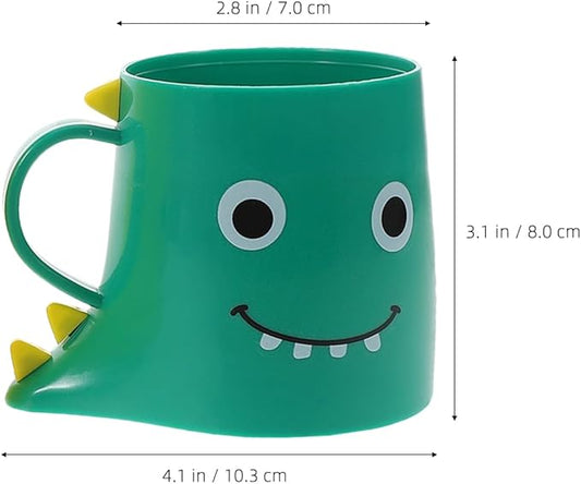 ABOOFAN 2Pcs Cute Dinosaur Toothbrush Cup for Kids Toddler Unbreakable Plastic Bathroom Tumbler Cup Multipurpose Toothbrush Holder for Bathroom Kitchen