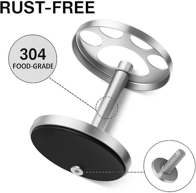 Stainless Toothbrush Holder Stand for Bathroom: Stainless Steel Ventilated Organizer with Slots for Electric Toothbrushes, Toothpaste, Razors & Small Comb, Unique Footprint Base Design, Brushed Silver