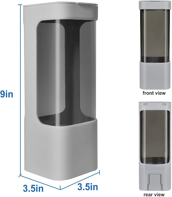 Cup Dispenser, Pull Type Water Cooler Cup Holder Fit 3oz-5oz Disposable Paper Plastic Cups, Wall Mount Bathroom Mouthwash Cups Dispenser with Paste for Home Office Hospital (Grey)