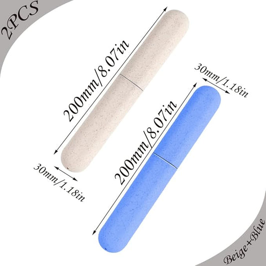Toothbrush Case, 2 Pcs Travel Toothbrush Holder, Portable Toothbrush Protective Cover, Colorful Toothbrush Cases for Family Travel Camping