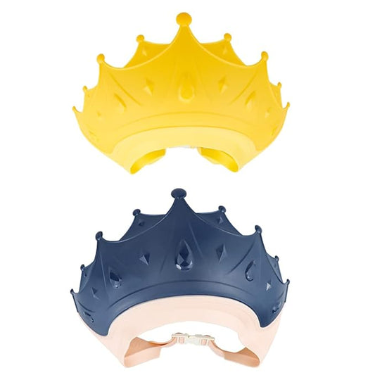 2 Pieces Soft Baby Shower Cap Soft Adjustable for Washing Hair Shield Safe Visor Cap Bathing Shampoo Shower Protection Bath Hat for Toddler Kids Children