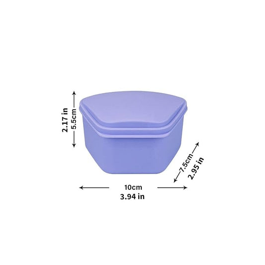 2PCS Trapezoid Retainer Case, Convenient Mouth Guard Cases, Multicolored Denture Bath Box for Aligner, Retainers, Mouth Guard, Night Guard, Travel Cleaning