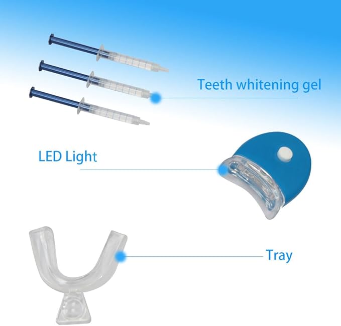 Teeth Whitening Kit with LED Light, 10PCS 3ML Teeth Whitening Gel Syringes Refill, Tooth Whitener for Home Use