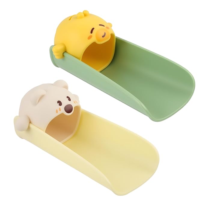 Faucet Extender for Toddlers, 2 Pack 5.4" U Shape Cartoon Kids Sink Faucet Extender for Hand Washing - Food Grade Silicone Faucet Extension for Standard & Gooseneck Faucet