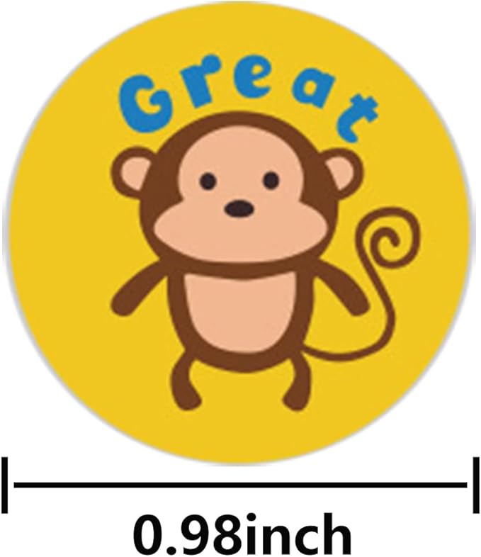 2000 Motivational Animal Reward Stickers for Kids & Classroom