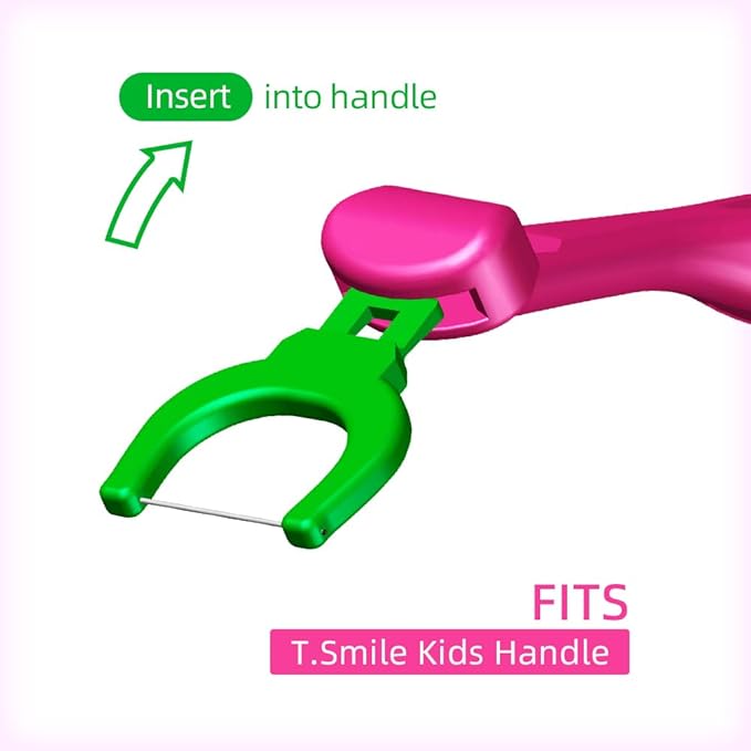 T.Smile Kids Evolutionary Clean Dental Flosser Refill Heads, Child-Sized, Fluoride Free, for Ages 3+, (140 Biodegradable Refills, Handle Not Included)