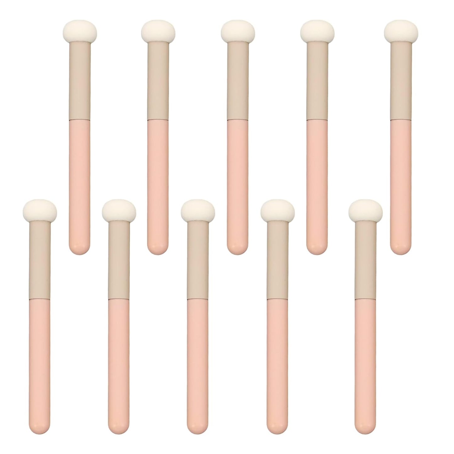 10 Pcs Makeup Applicators, Concealer Sponge With Handle, Round Mushroom Makeup Brushes, Soft Fluffy Face Blenders & Sponges Applicator For Women Girls (Pink)