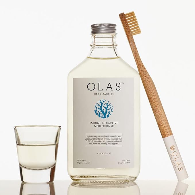 OLAS Oral Care Duo – Marine Bio-Active Toothpaste (3.5oz) & Alcohol-Free Mouthwash (200ml) – Fluoride-Free, SLS-Free, Dentist-Formulated for a Healthy Oral Microbiome