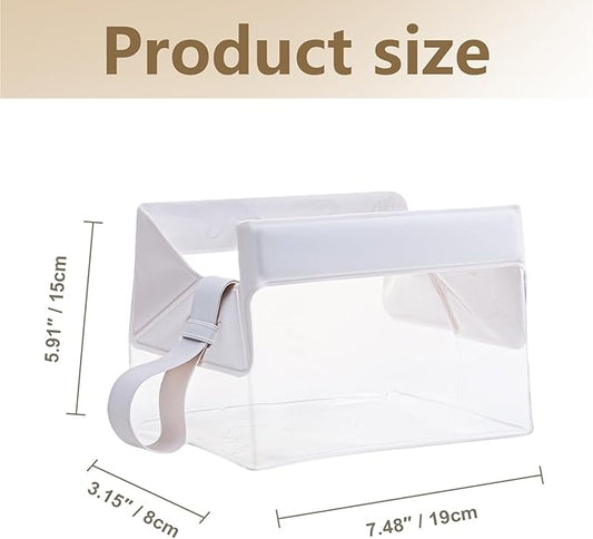 TSA Approved Clear TPU Toiletry Bag with Magnetic Closure Leak Resistant Makeup Bag Cosmetic Pouch Dopp Kit Travel Essentials Bag Magnetic Travel Container Organizer Pouch (Beige)