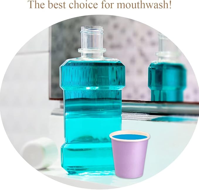 120 Count 3oz Colorful Paper Cups,Mouthwash Cups, Disposable Bathroom Cups,Small Paper Cups 3oz Ideal for Bathroom,Supermarket,Birthday Party,Picnic and BBQ(Mixed Colors)