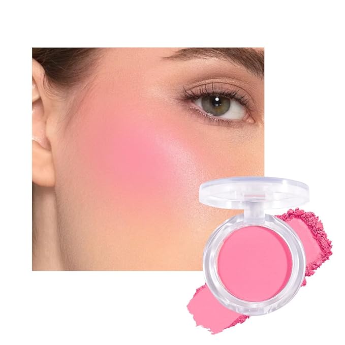 Matte Powder Blush for Cheeks – Long Lasting Natural Face Blusher Makeup, Lightweight Blendable Cheek Color for Women, Vegan & Cruelty-Free – #02 Petals Pink