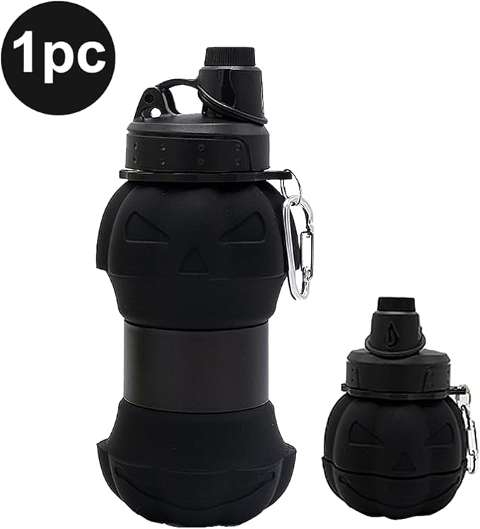 Silicone Folding Water Bottle - 550ml 18oz | BPA-Free, Portable & Lightweight,Water Cups Ideal for Outdoor Hiking & Indoor Sports Travel-Friendly