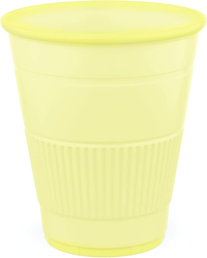 Disposable Cups | 50 Pack | 5 oz Plastic, Multicolor Bathroom Cups - Perfect for Medicine, Water, Mouthwash, Parties, Kids